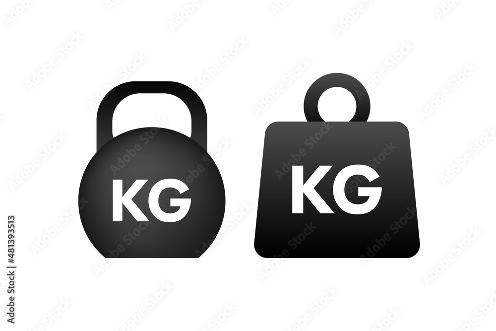 Icon with black kg. Vector drawing. Vector icon. Icon with black kg. Vector drawing. Vector icon.