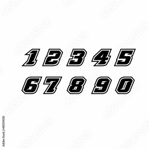 Racing number logo design