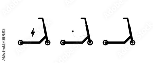 Electric scooter icon set. Electric eco transport. Vector EPS 10. Isolated on white background