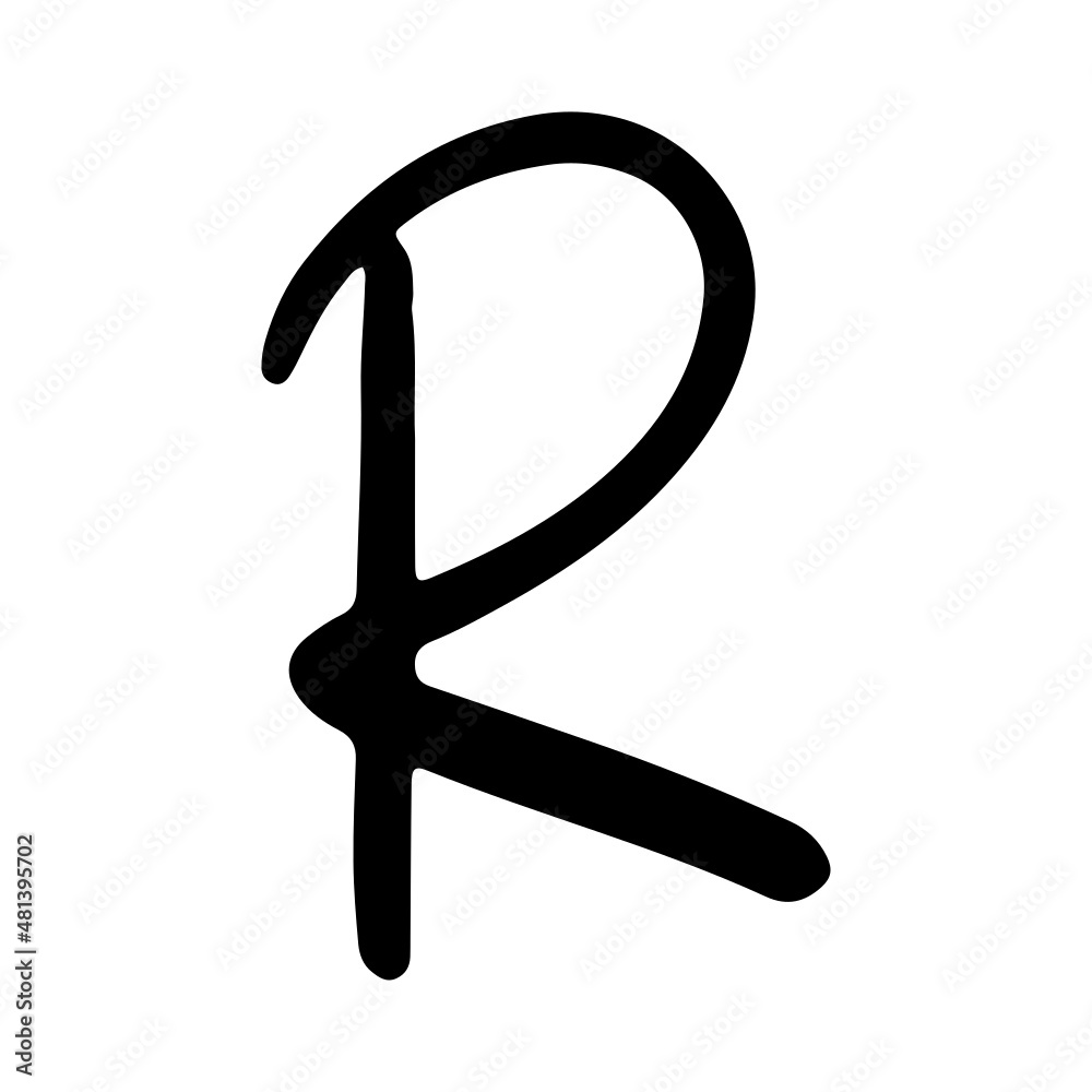 Hand drawing Alphabet R icon. Hand drawing Alphabet R icon.