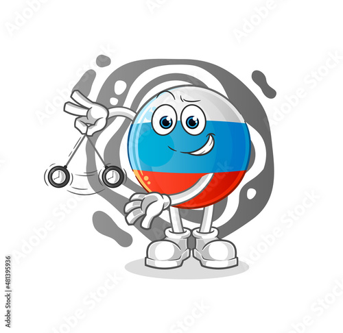 russia flag hypnotizing cartoon. cartoon mascot vector