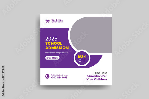 School admission social media post template