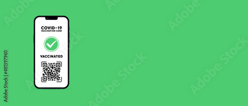 Covid vaccination certificate illustration. Health care concept. Vector EPS 10. Isolated on white background