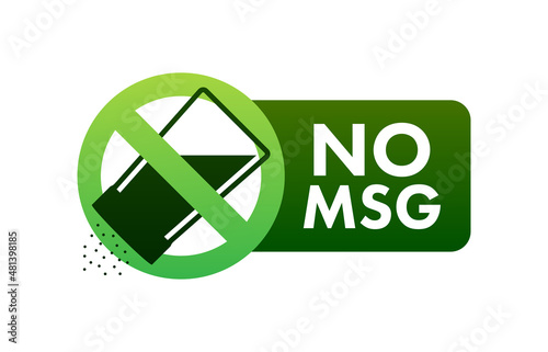 Msg free. Glutamate no added food package icon. Monosodium glutamate. Vector stock illustration.