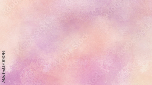 Abstract soft coral shades aquarelle illustration. Watercolor canvas for grunge design, vintage cards, retro templates. Paint light pink watercolour background on white paper texture.