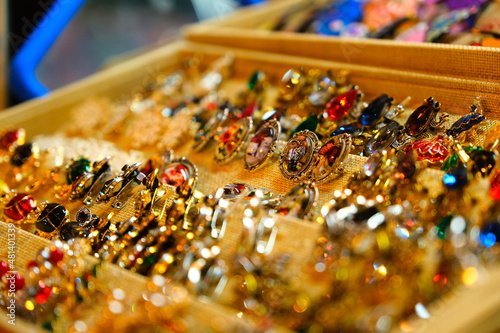 Gold jewelry, jewelry, brooch. Jewelry. Sparkling jewels.