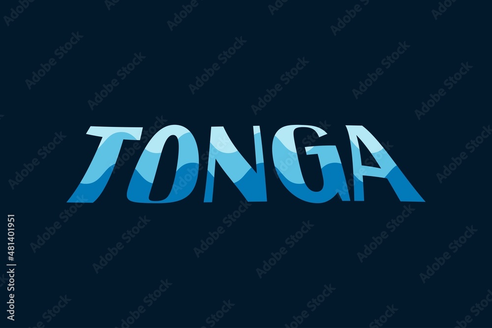 Tonga typography text vector design. Sea beach wave concept in letters.Tonga text for poster, banner, t-shirt design Tonga typography text vector design. Sea beach wave concept in letters.Tonga text for poster, banner, t-shirt design