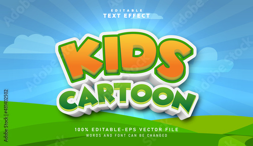3D Kids Cartoon text effect - Editable text effect