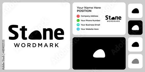 Stone wordmark logo design with business card template.