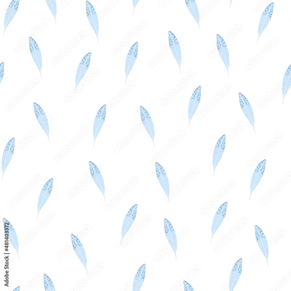 Feathers seamless pattern. Background feather of bird.
