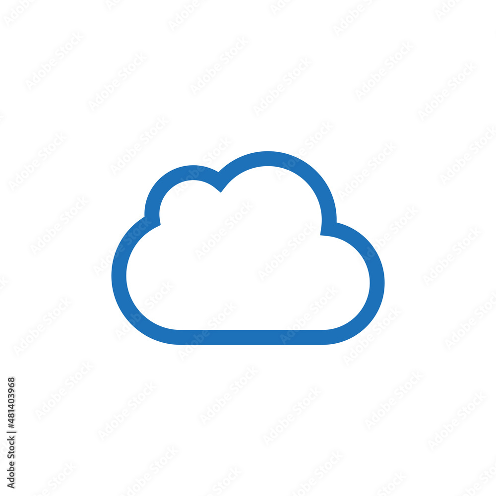Cloud icon. Simple linear vector illustration on a white background Cloud icon. Simple linear vector illustration on a white background