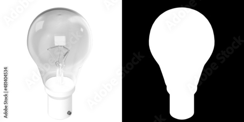 3D rendering illustration of an incandescent light bulb Fotobehang