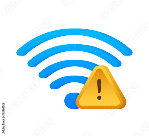 No internet connection found on smartphone. Lost Wireless Connection. No wifi. Vector stock illustration.