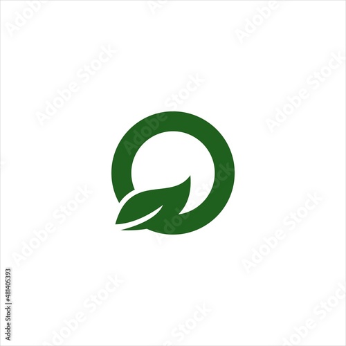 Letter Q eco leaves icon design template elements.