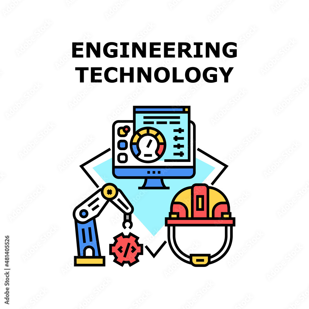 Engineering Technology tech network. modern computer system. web energy vector concept color illustration