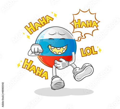 russia flag Laugh Out Loud character. cartoon mascot vector