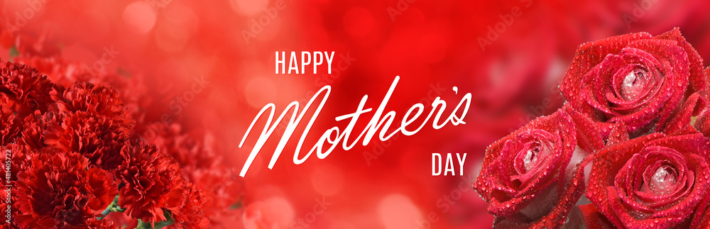 Mother's day greeting card with flowers and a greeting inscription