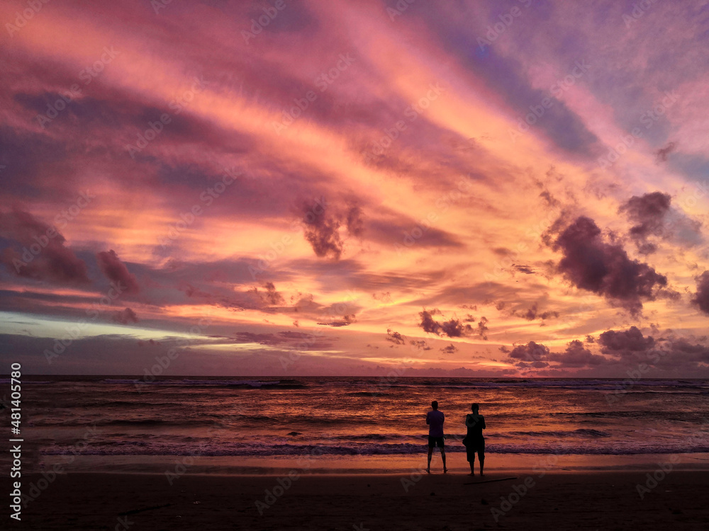Beautiful colorful sunsets in Bali