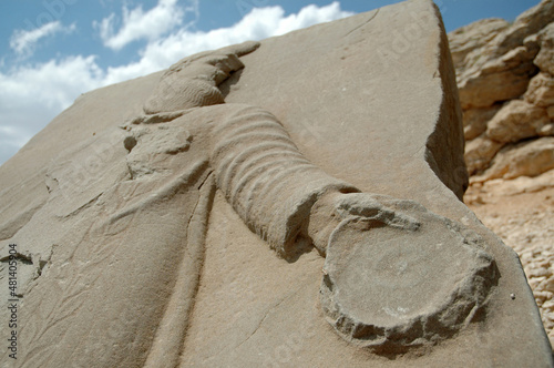 Giant God heads on Mount Nemrut. Anatloia, Turkey photo