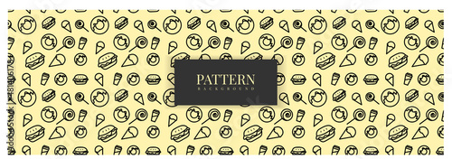Abstract food pattern background illustration template design
