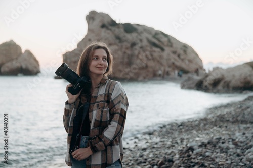 girl with a camera in cyprus 