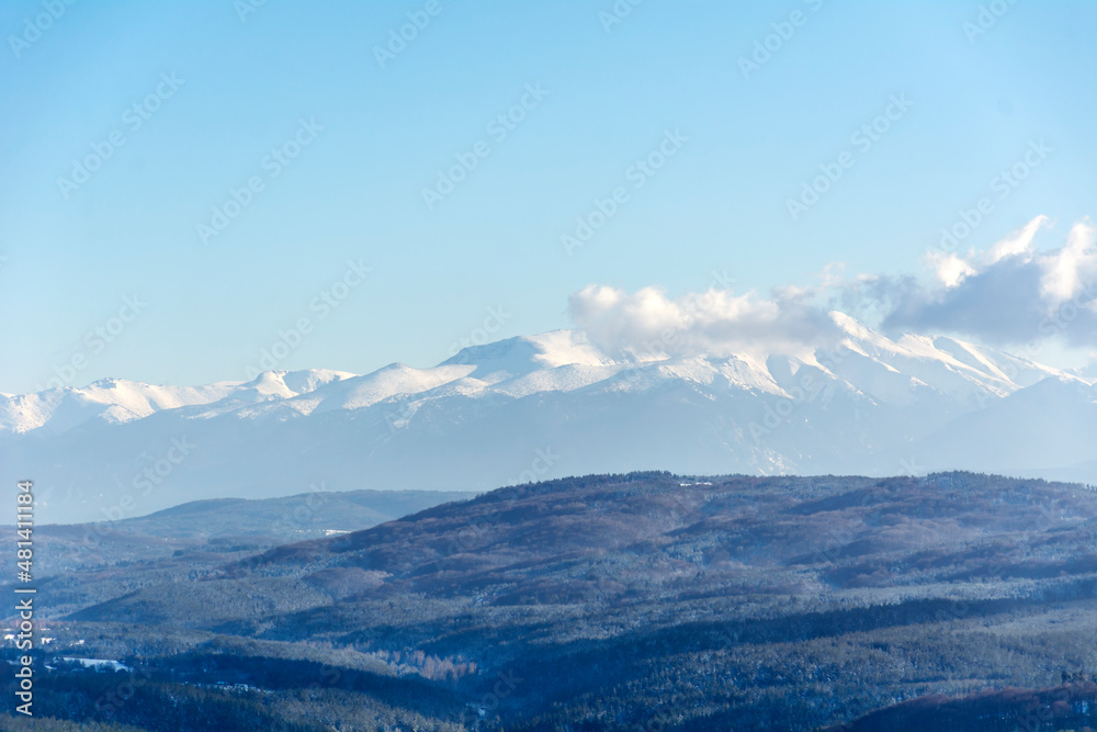 Beautiful Winter Snowy Mountain Landscape with Pine Trees from Bulgaria ,Vitosha Mountain Beautiful Winter Snowy Mountain Landscape with Pine Trees from Bulgaria ,Vitosha Mountain