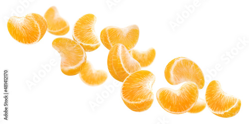 Group of delicious tangerines, isolated on white background