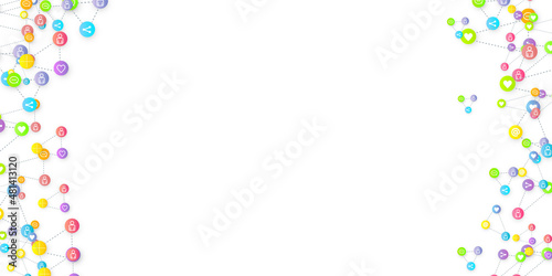 Social media marketing icons internet tags target