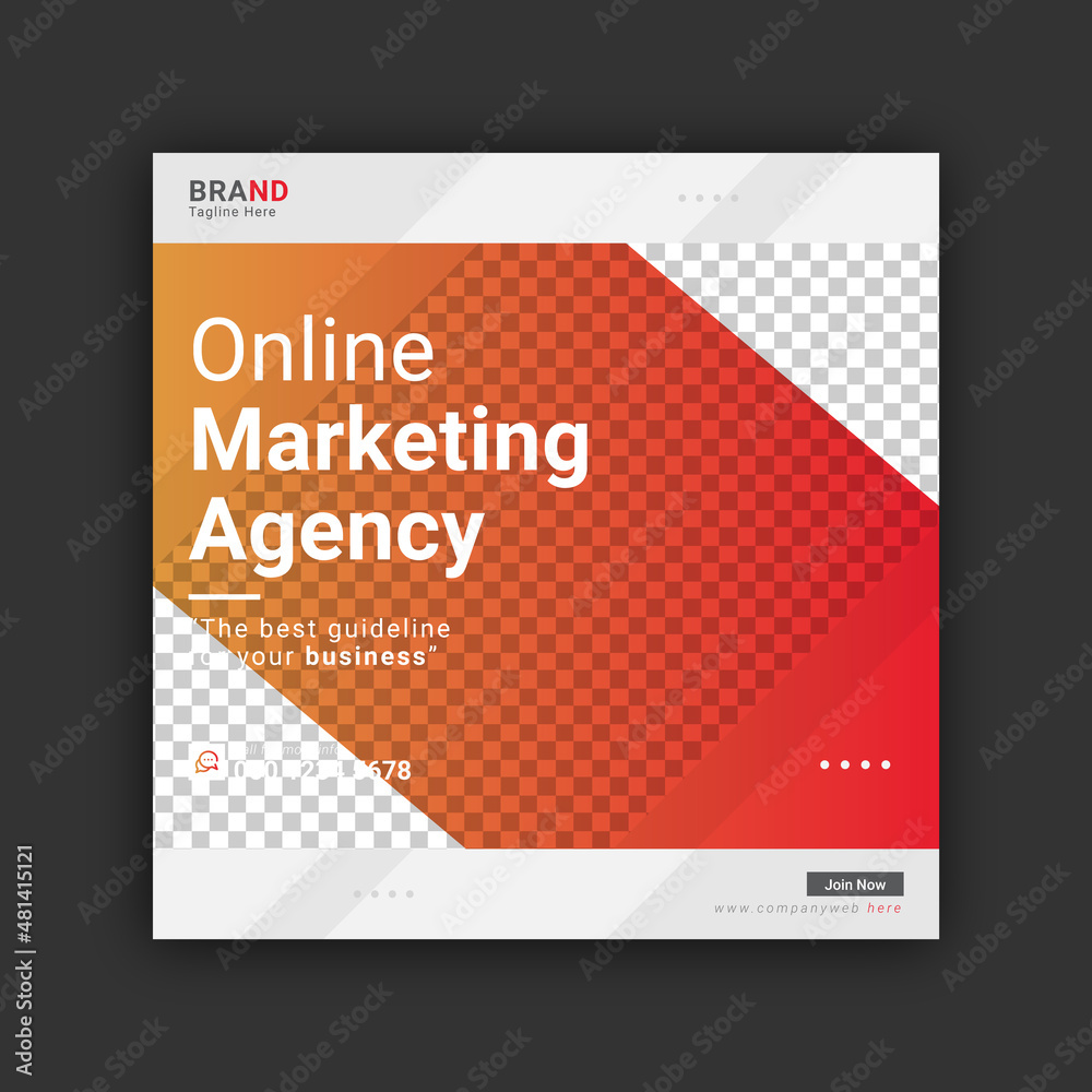 Fototapeta premium Online business marketing social media post template design