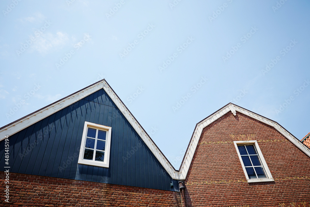 house roof on blue sky background