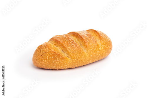 Single assorted Western bread with shadow isolated on white background. Cutout.