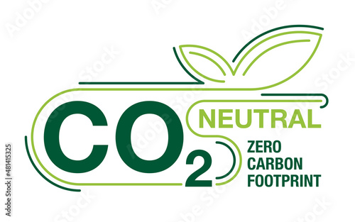CO2 neutral - zero carbon footprint badge