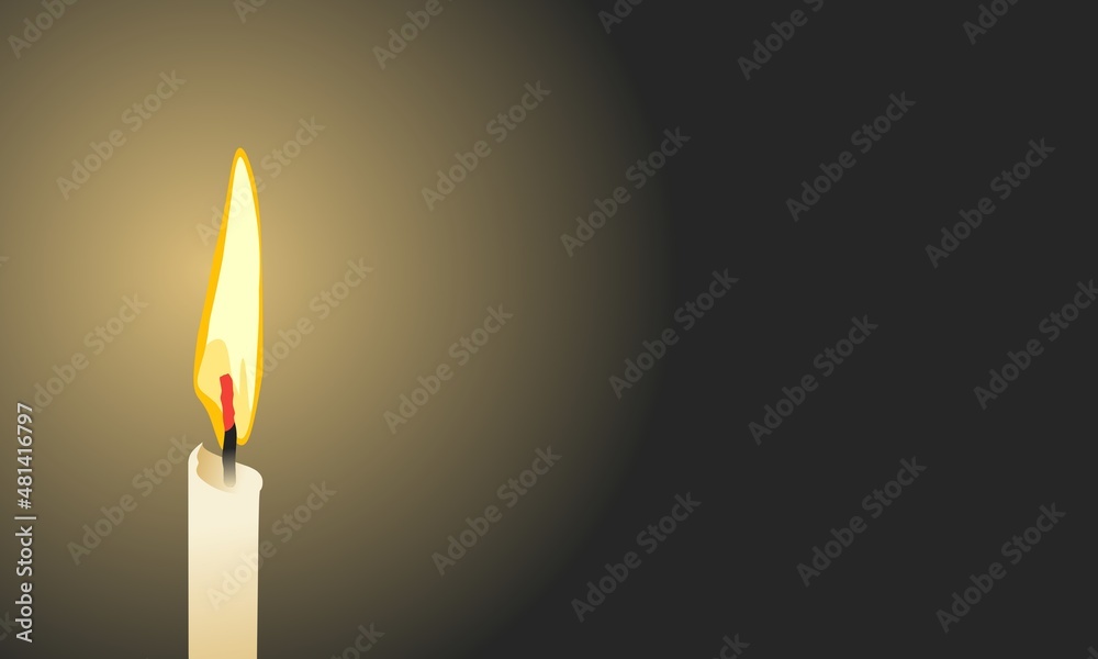 3d candle vector illustration burning in the dark 3d candle vector illustration burning in the dark