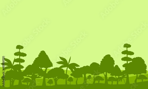 forest illustration vector.trees silhouette