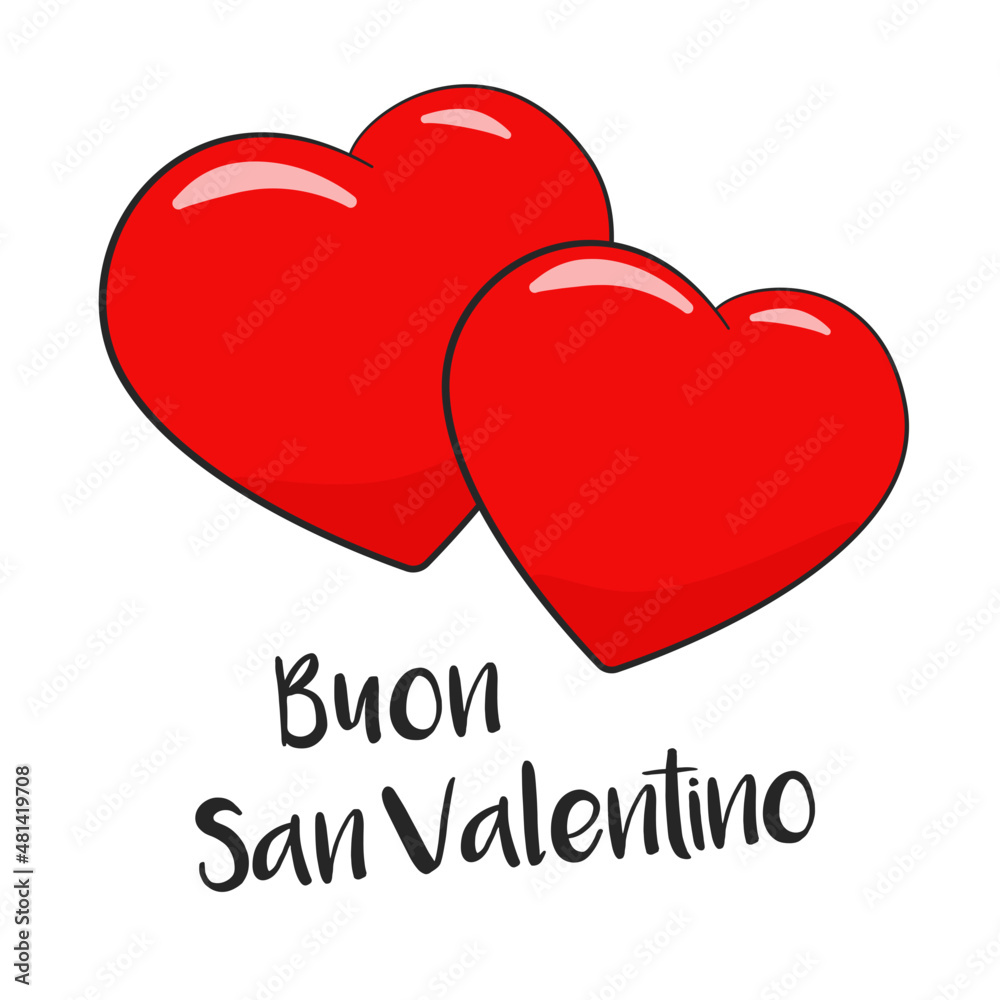 Obraz premium Buon San Valentino. Italian, text. Happy Valentine's Day. Vector