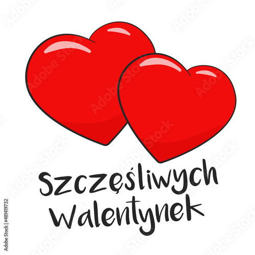 Serca. Szczęśliwych Walentynek. Wektor.