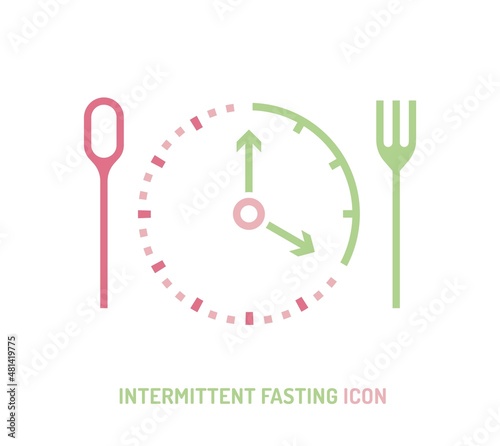 Intermittent fasting icon. Personal diet plan logotype