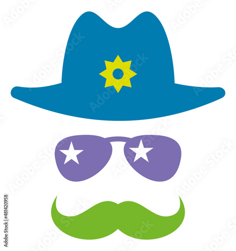 Party props for funny photo. Sheriff costume mask