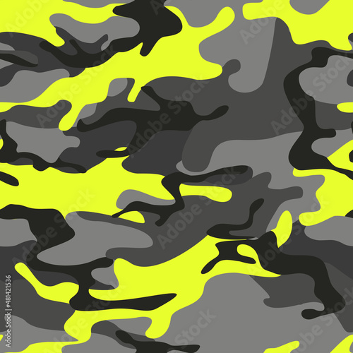 Seamless camouflage pattern of spots. Military camo. Print on fabric and clothing. Vector illustration