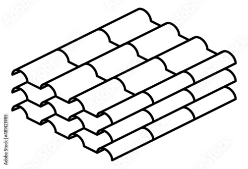 Roof tile sheet stack. Pile of bulding construction materials
