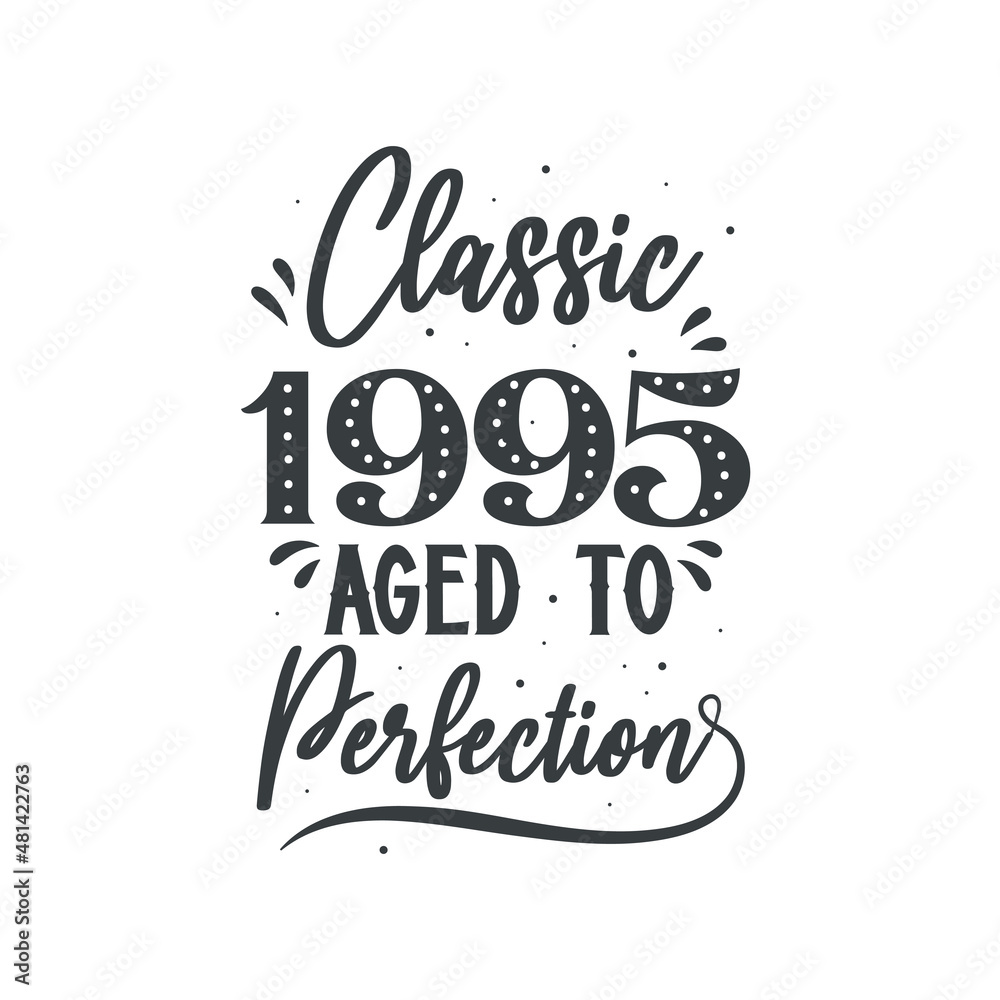 Born in 1995 Vintage Retro Birthday, Classic 1995 Aged to Perfection
