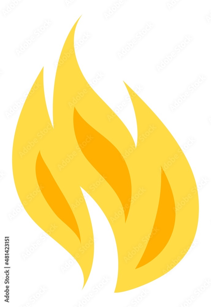Fire icon. Yellow flame logo. Burning symbol Fire icon. Yellow flame logo. Burning symbol