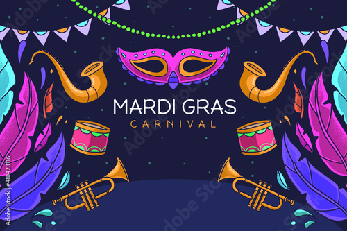 mardi gras masquerade music festival background 