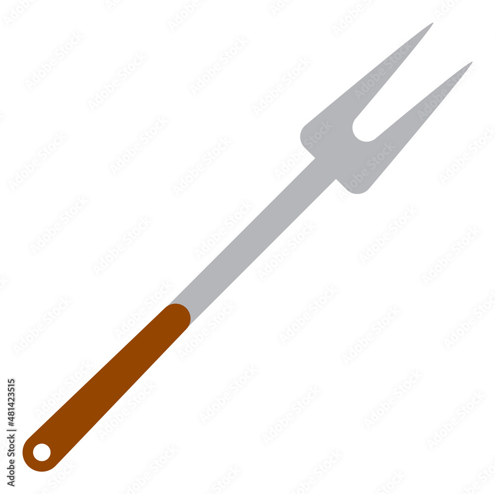 Grill fork icon. Cooking metal tool. Kitchen utensil Grill fork icon. Cooking metal tool. Kitchen utensil