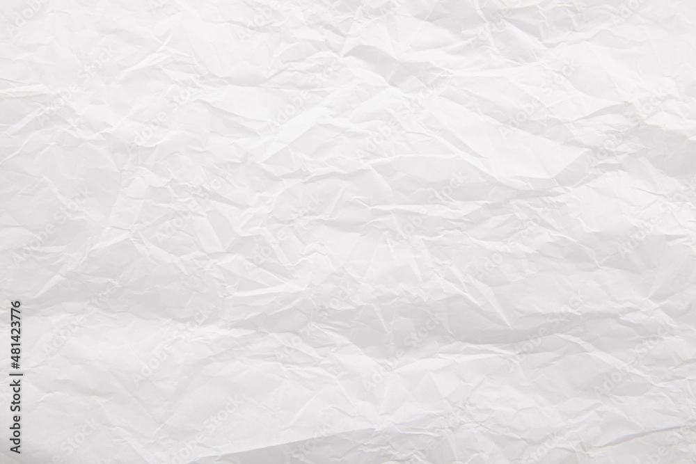 biała kartka papieru śniadaniowego - pognieciona - tekstua - tło - pusta powierzchnia - obrazy, fototapety, plakaty 