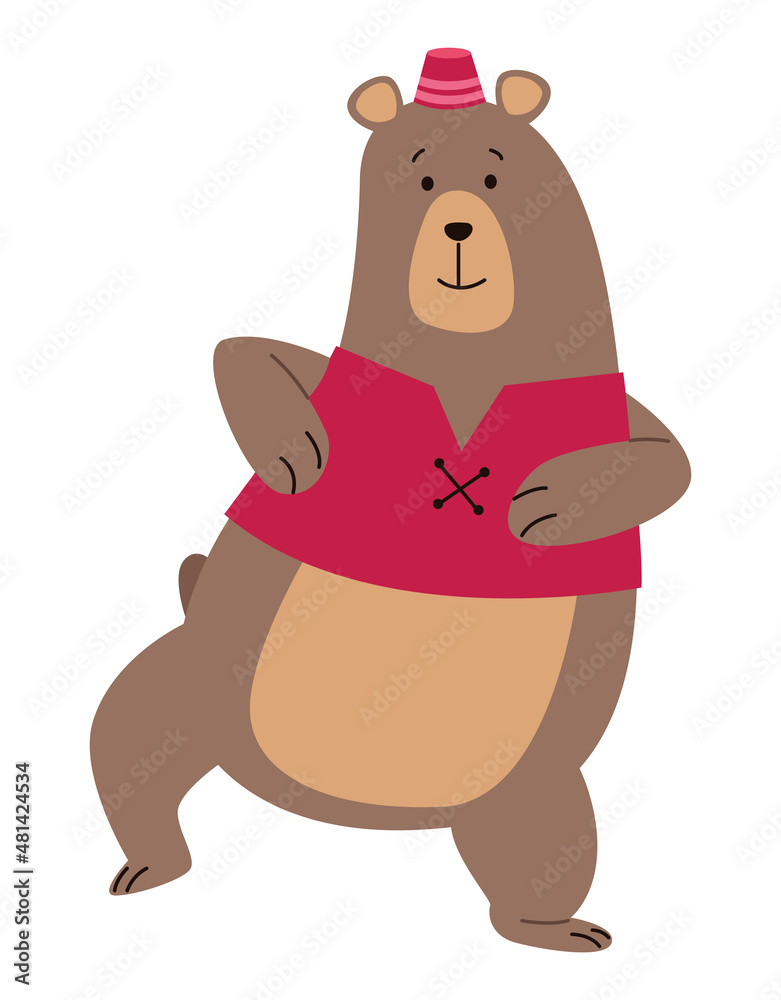 Naklejka premium circus bear dancing