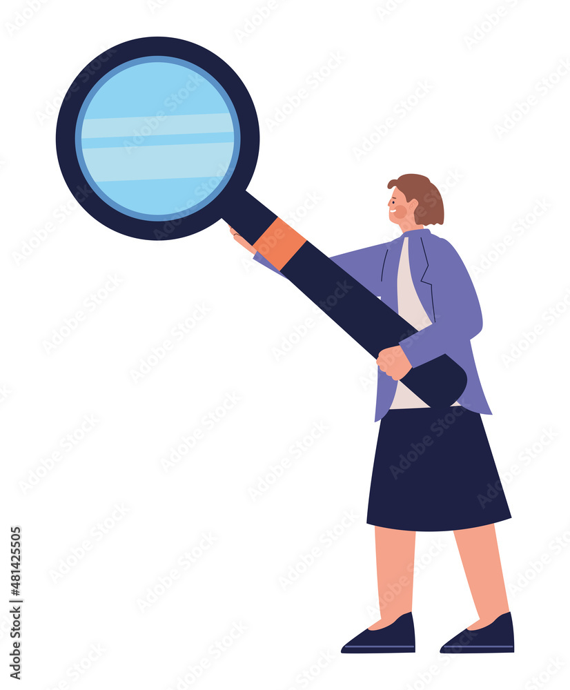female scientist with magnifying female scientist with magnifying