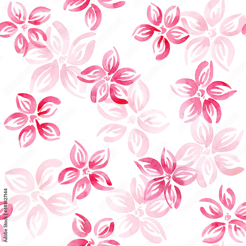 Watercolor seamless pattern with hand drown flowers Watercolor seamless pattern with hand drown flowers