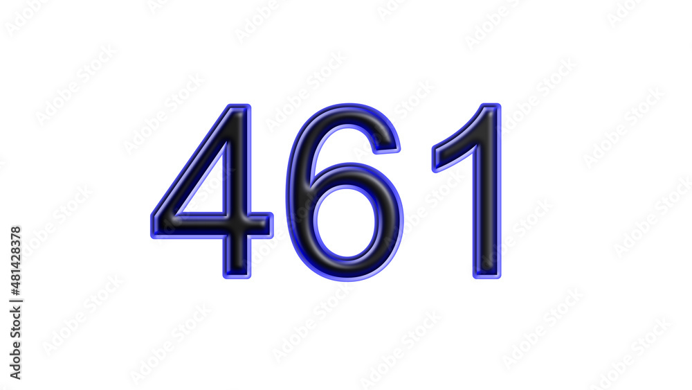 blue 461 number 3d effect white background blue 461 number 3d effect white background