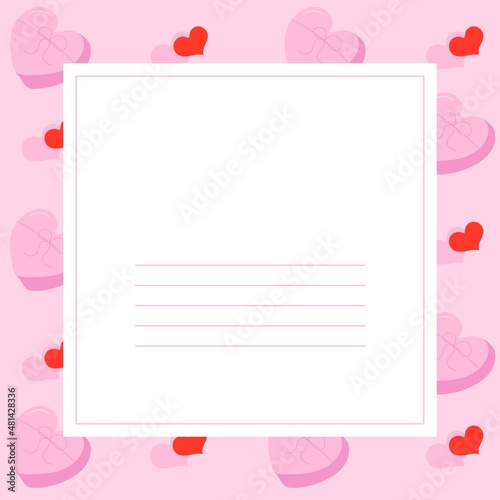 Cute frame with hearts. Valentine's day, postcard, invitation. © Elena